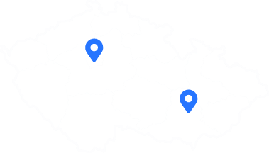 Mapa poboček - Brno a Praha